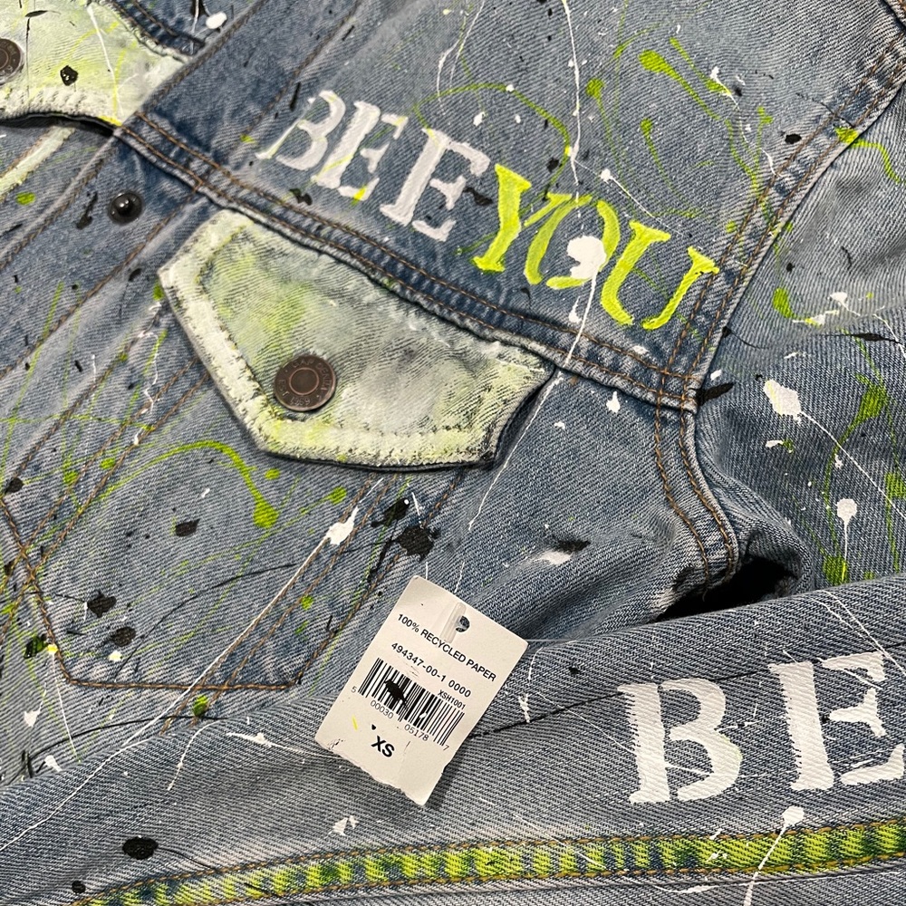 Original HAND PAINTED denim shirt jacket - Picture 13 of 13